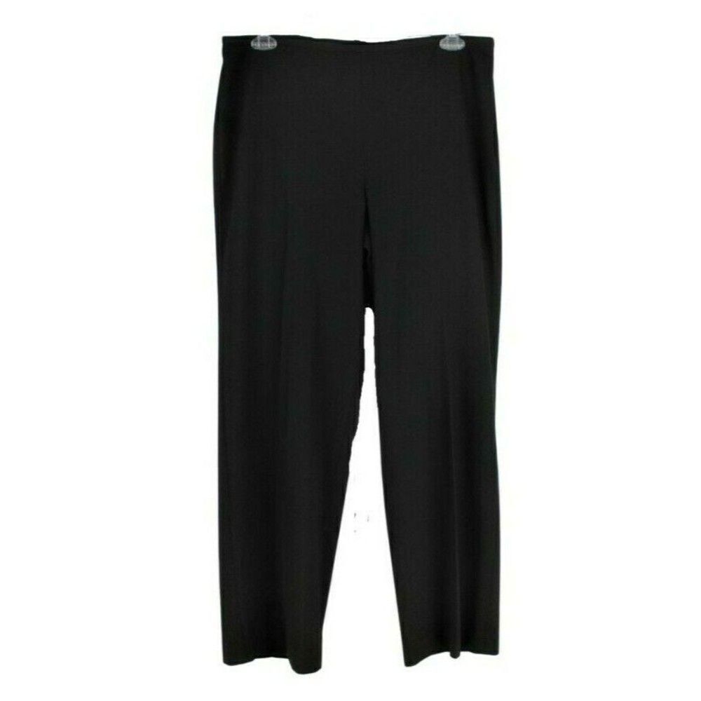 Talbots Trouser Pants Wide Leg High Waist Flat Front Hollywood Black Size 14